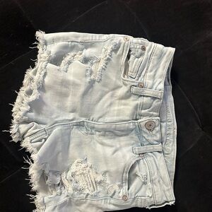 American Eagle Outfitters Light Blue Ripped Jean Shorts